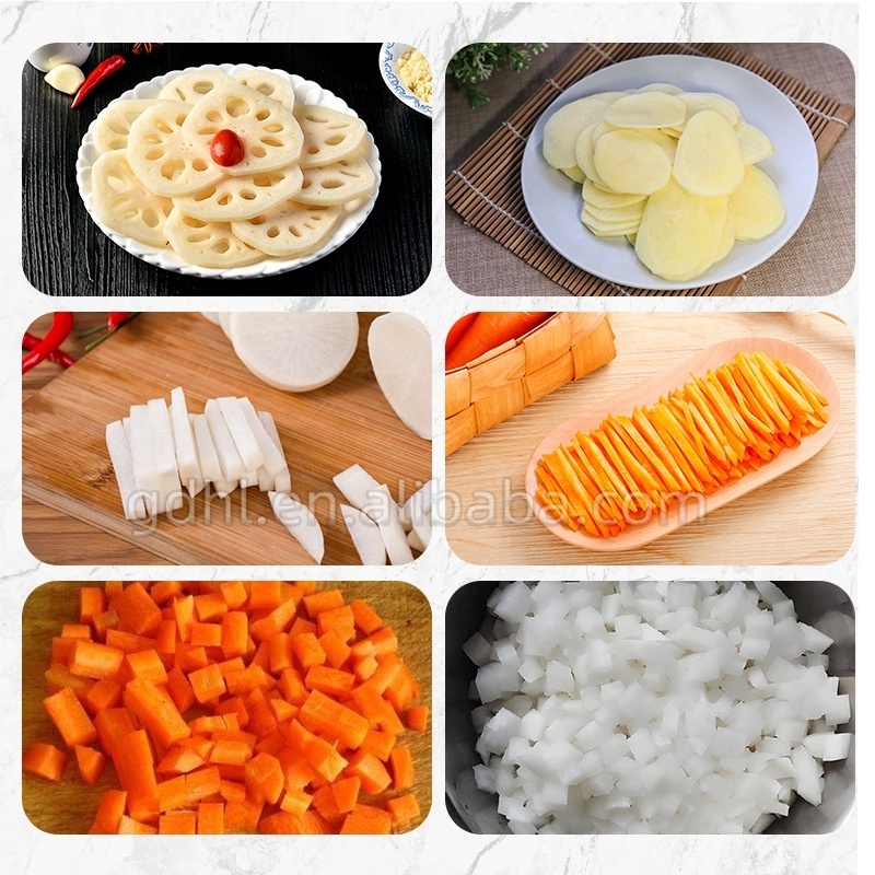 Vegetable slicer/commercial electric vegetable cutter/food processor Potato Chips Carrot Melon Dicing Cutting Machine