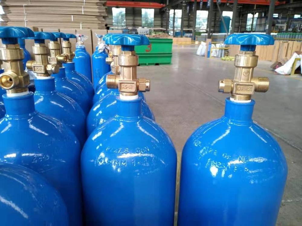 Portable CE ISO 232mm 50L/40L 200 Bar Oxygen/Nitrogen/Helium/Carbon Dioxide/Argon Cylinder With Valves