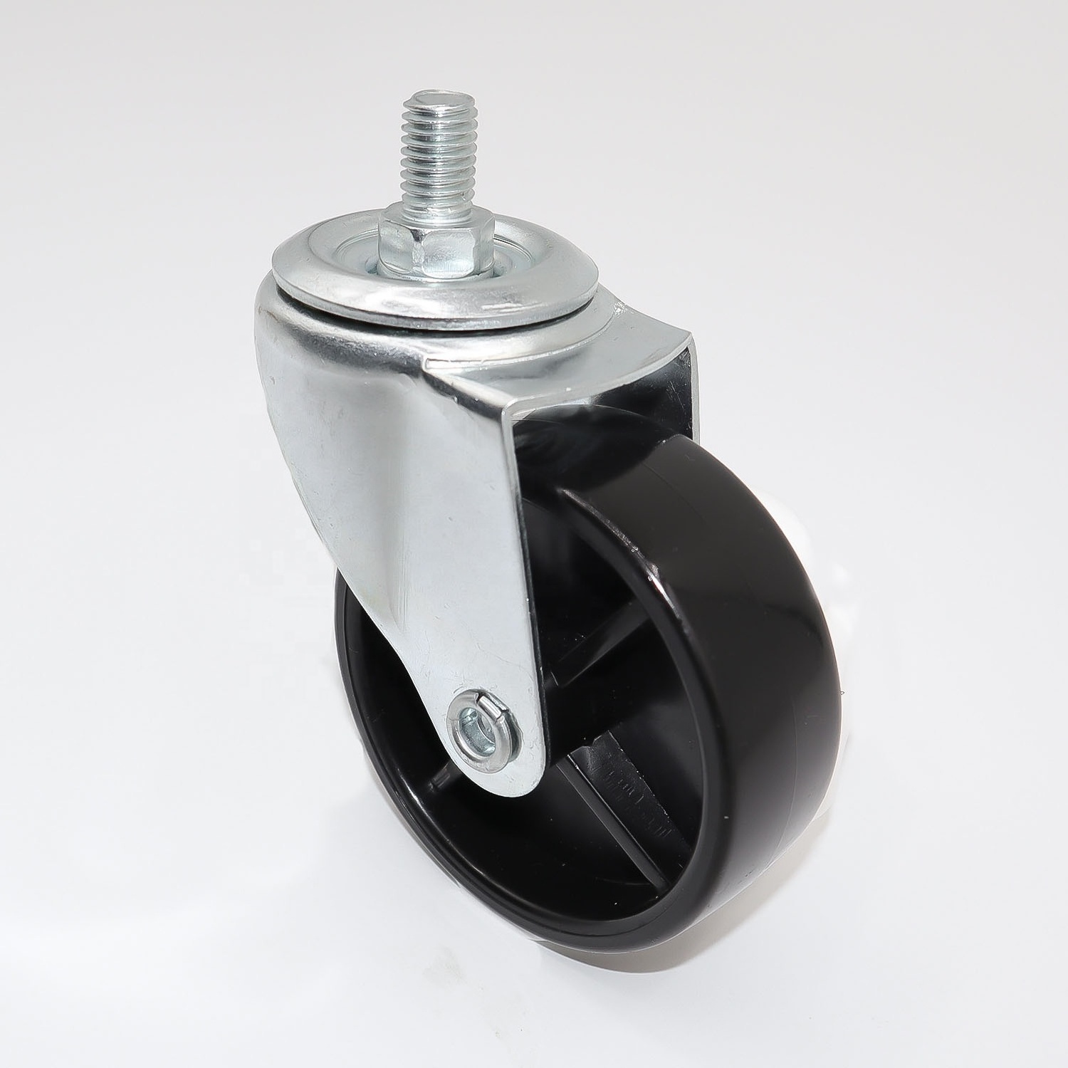 Black PP swivel castor 75mm industrial caster wheel with brake