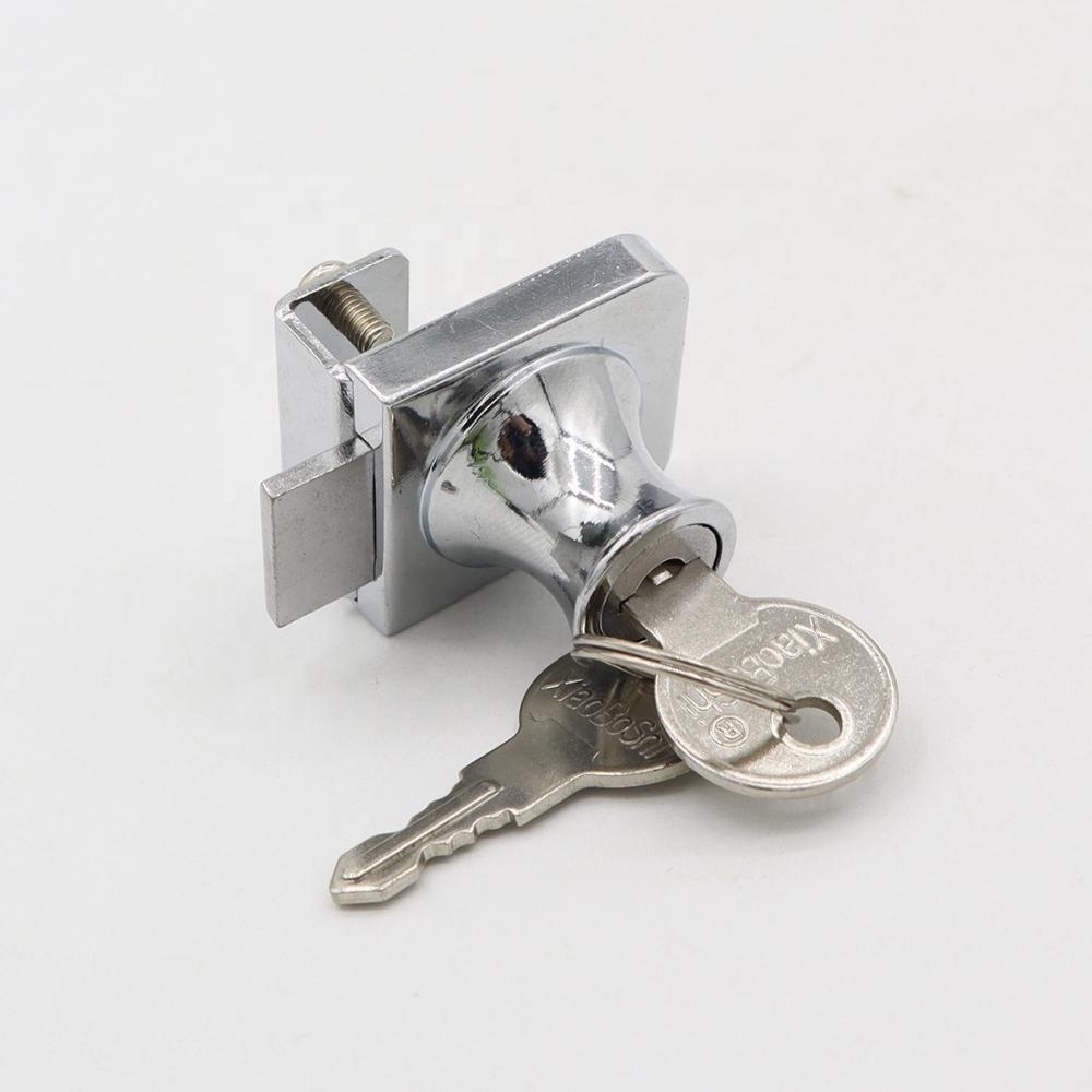 Hotsales chrome plated furniture cabinet glass lock Extending Bar Lock showcase lock