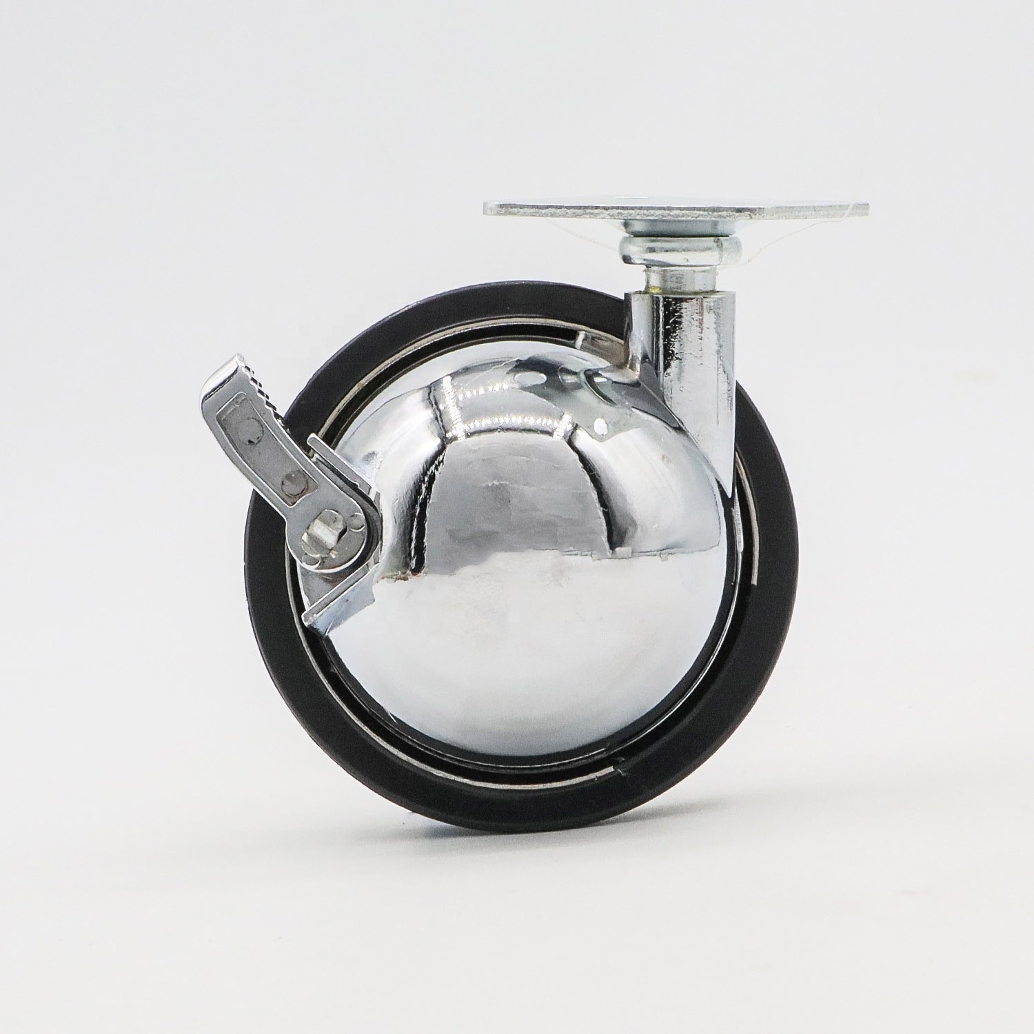 Swivel top plate furniture caster wheel flat plate zinc alloy ball caster