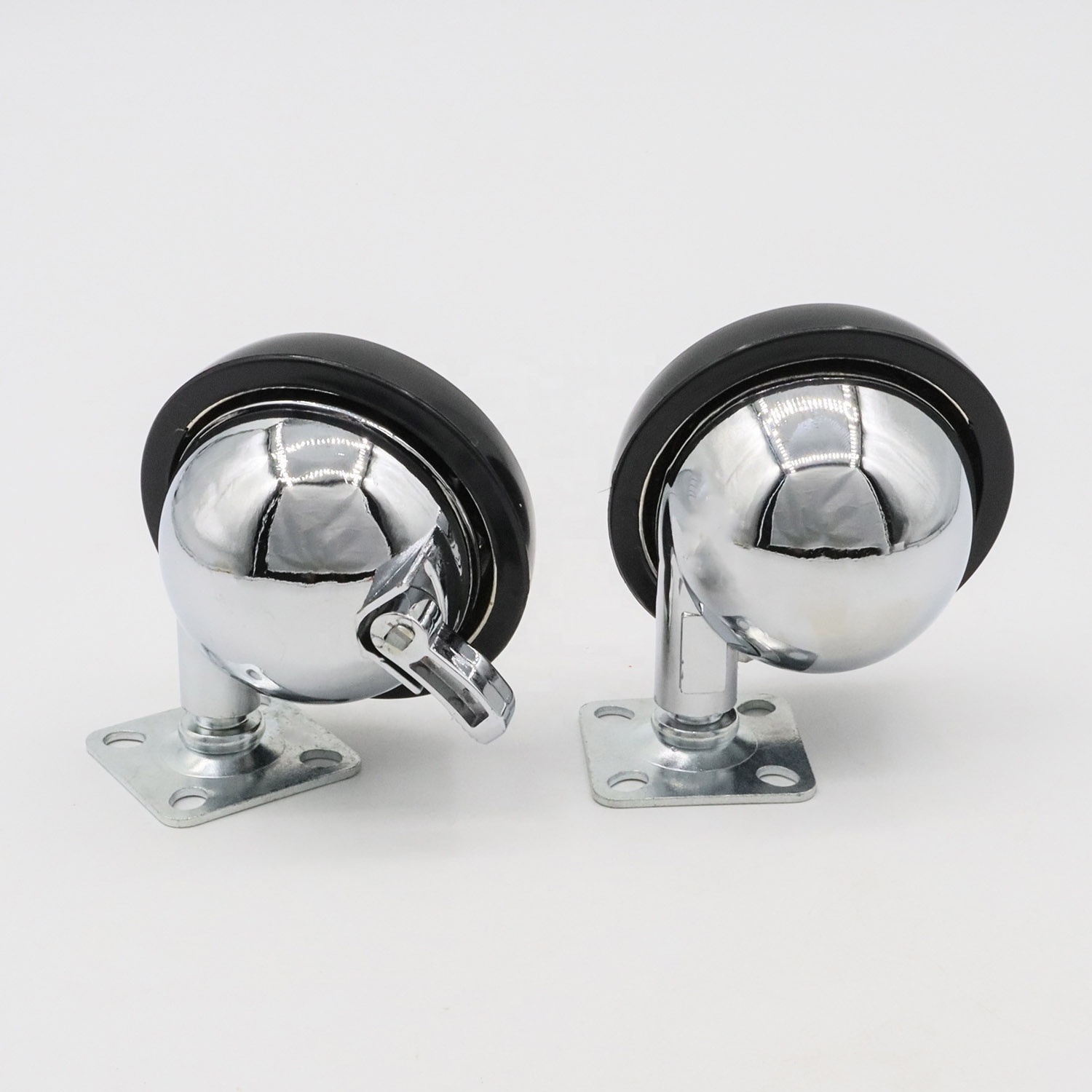 Swivel top plate furniture caster wheel flat plate zinc alloy ball caster