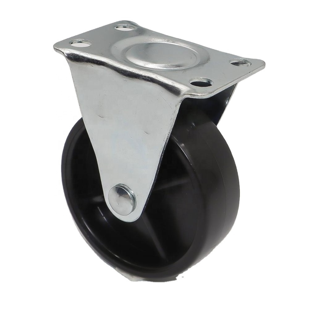 Wholesale 2.5 inch 65mm Black PP Fixed industrial casters wheel Trolley caster