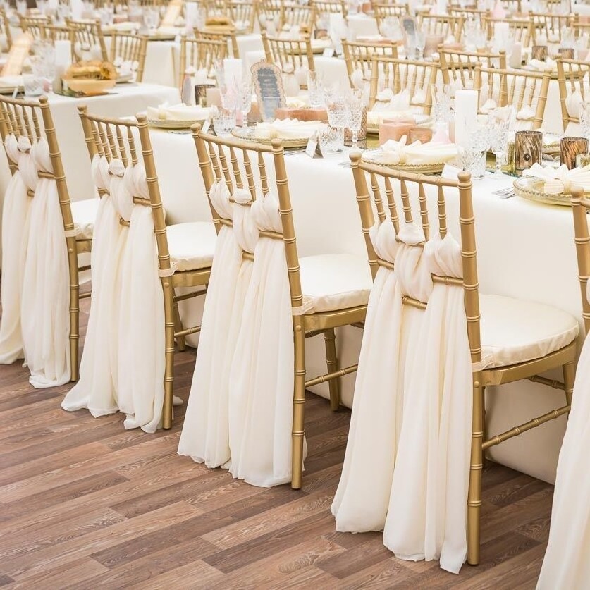 Wholesale Metal Gold Stackable Event rent party clear sillas chivari chair metal wedding chiavari throne chairs With Cushion