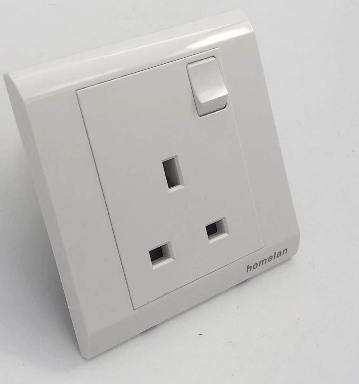 sockets and switches electrical PC+Copper Wall Switched  13a Socket 220-250v UK 13A Single Gang Switched Socket WE