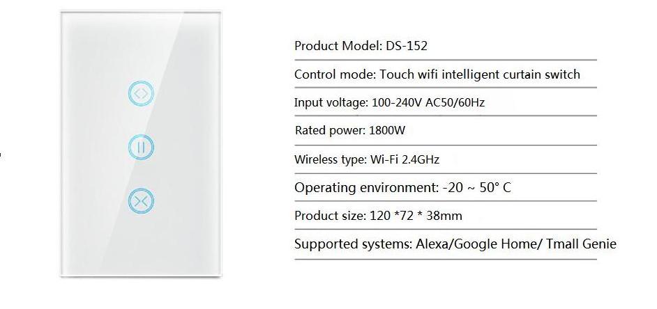 Smart Double Switch 110V Wireless 3Way Switch Fan Speed Control For Ceiling Fan And Light Wifi Smart Switch