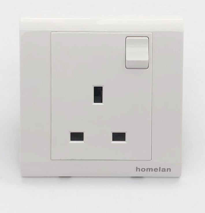 sockets and switches electrical PC+Copper Wall Switched  13a Socket 220-250v UK 13A Single Gang Switched Socket WE