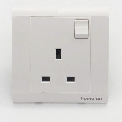 sockets and switches electrical PC+Copper Wall Switched  13a Socket 220-250v UK 13A Single Gang Switched Socket WE