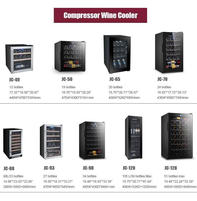 OEM Automatic Control Panel Lock 18 Bottles Compressor Portable Wine Cooler Fridge, Wine Refrigerator Furniture