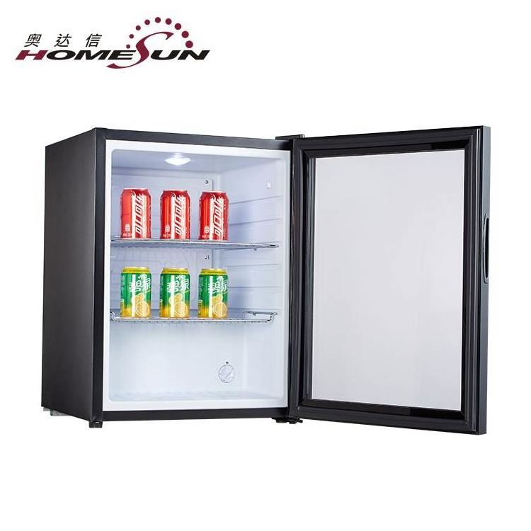 OEM ODM single glass door mini bar fridge, hotel mini bar fridge glass door lock foshan