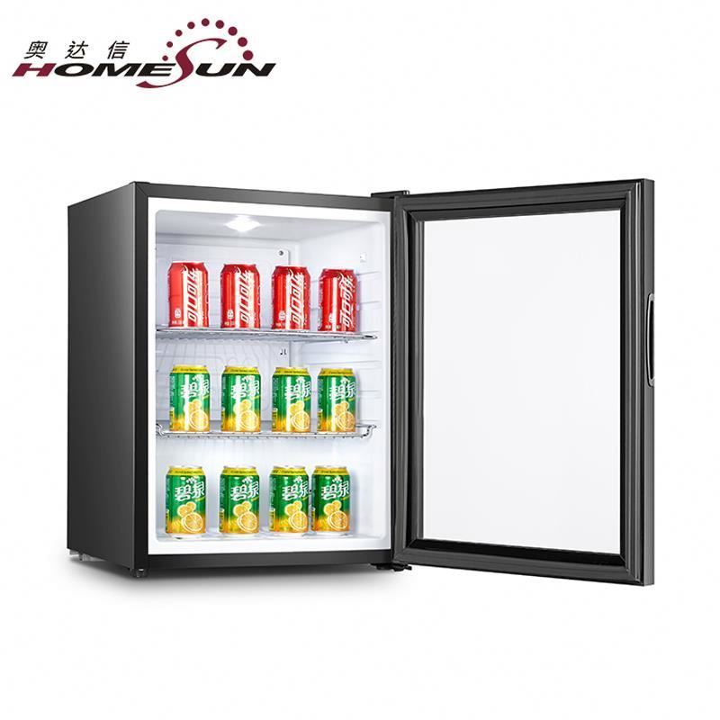 OEM ODM single glass door mini bar fridge, hotel mini bar fridge glass door lock foshan