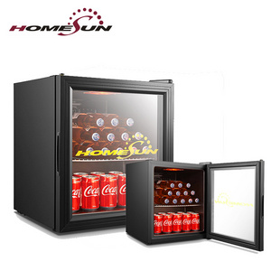 49L oem vertical room domestic table top glass door electric mini fridge with key lock