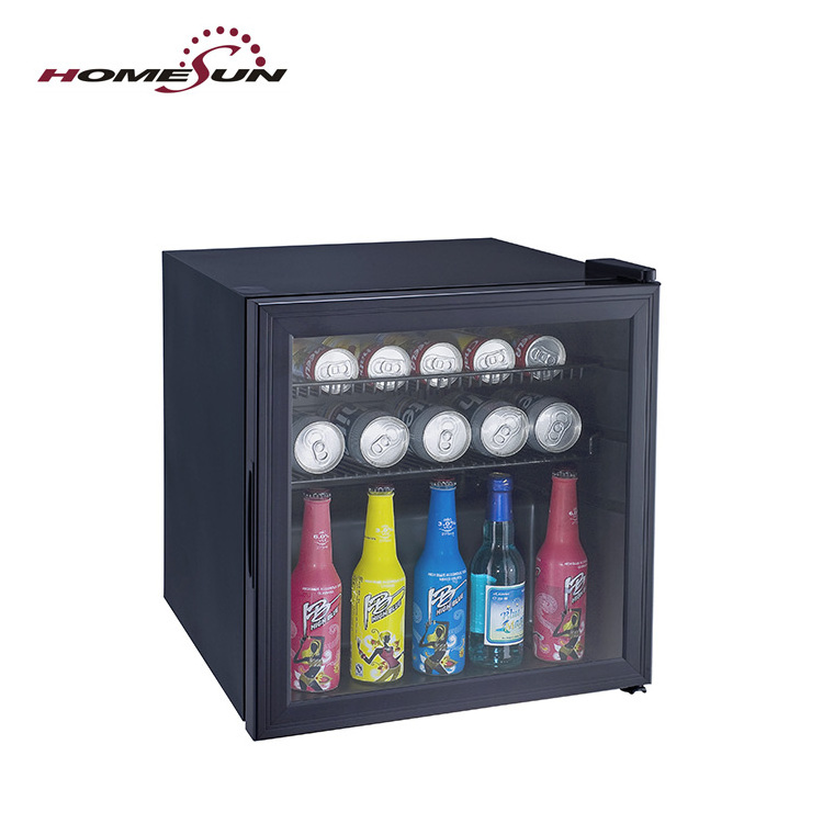 50 liter glass door mini bar compact refrigerator with lock