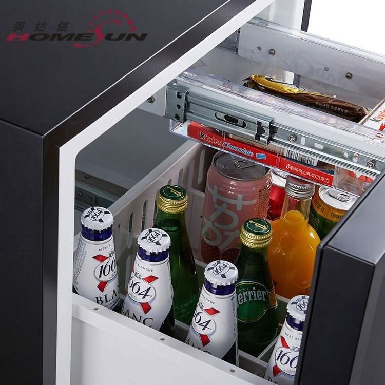 Noise free cute desk horizontal silent drawer deep mini fridge with heat pipe for hotel room bedroom