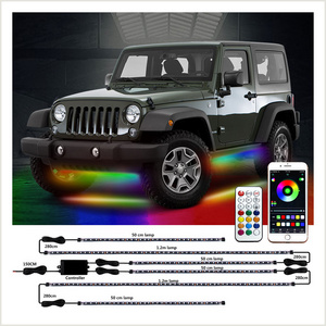 Hot sale rgb led strip under car tube underglow light glow 4pcs 50cm 2pcs 120cm Flex smart digital strips