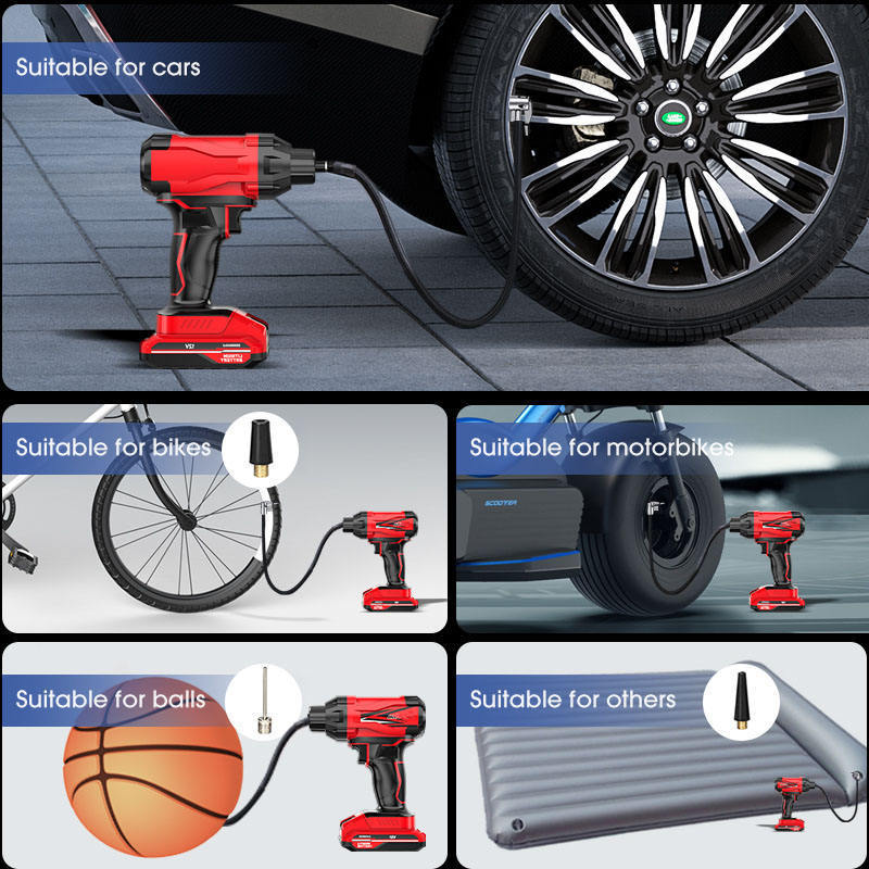 Red Usb Charging Multifunctional portable car inflatable pump intelligent wireless tire tire pressure pump car air pump