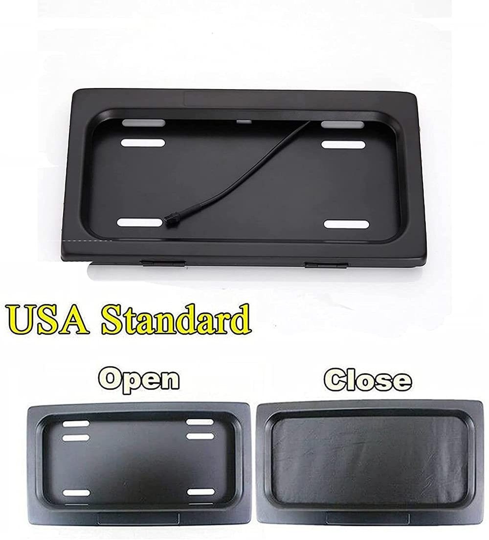 Electric Remote Control License Plate Frame with Hidden Blind - US Car Accessory