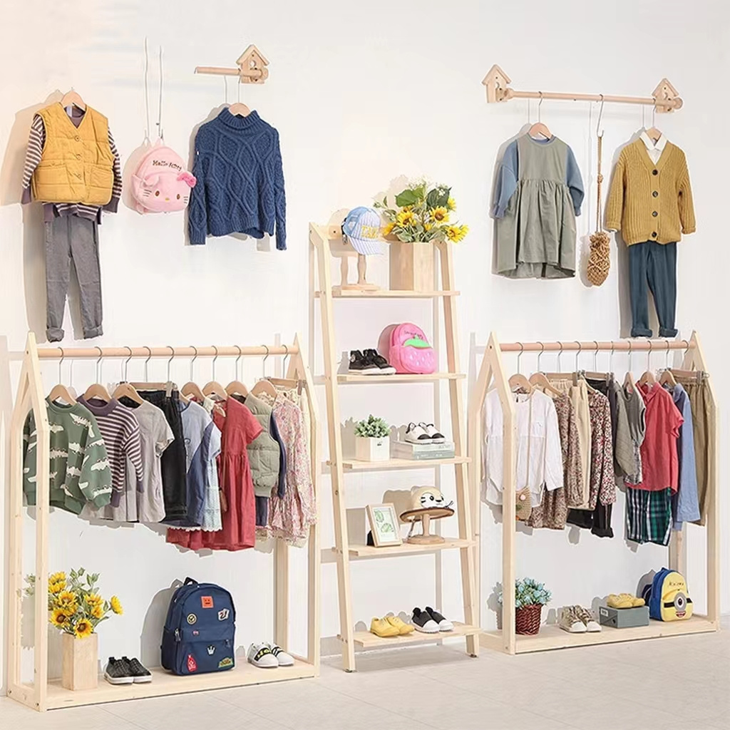 Simple Kids Clothes Store Interiors Retail Children Clothing Store Furniture Children Garment Shop Clothes Display Rack