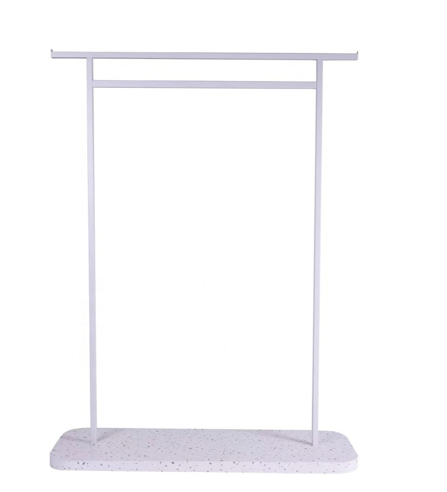 Custom Boutique Clothing Spiral Display White Racks Metal Clothes Floor Stand Display Rack