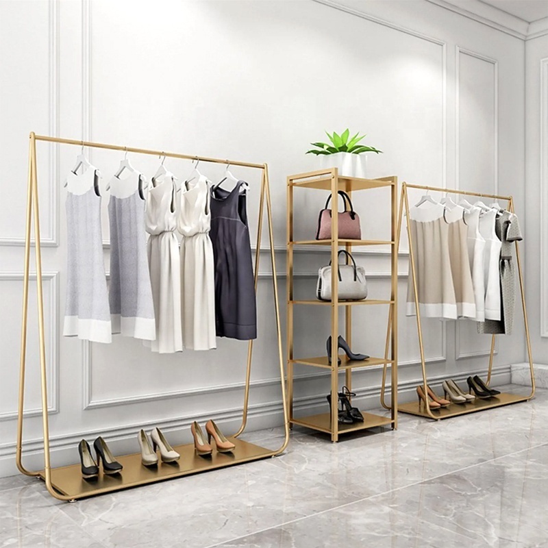 Custom Oem Clothes Display Racks Indoor Gold Underwear T Shirt Tie Display Rack For Hats