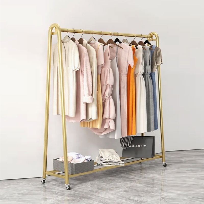 Promotion Gold Display Rack Assemble Diy Steel Jeans Display Racks For Clothing Store