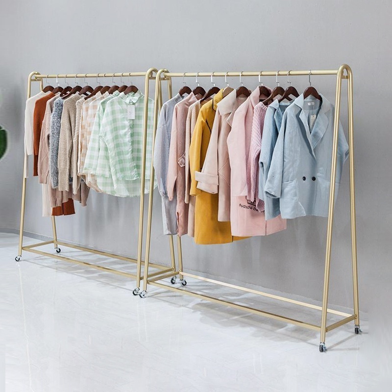 Promotion Gold Display Rack Assemble Diy Steel Jeans Display Racks For Clothing Store