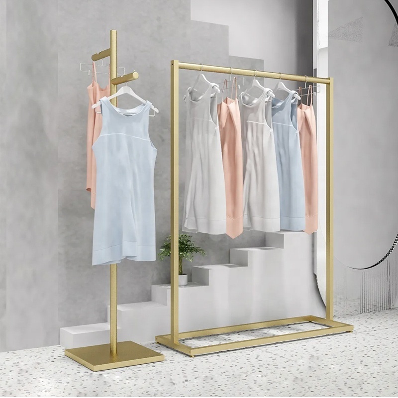 Promotion Gold Display Rack Assemble Diy Steel Jeans Display Racks For Clothing Store