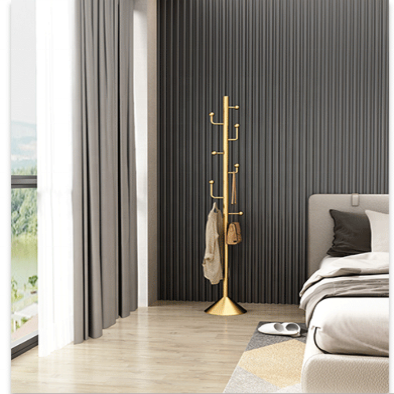 Nordic Gold Bedroom Home Multi Functional Floor Standing Hat Clothes Hanging Coat Rack Stand