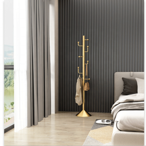 Nordic Gold Bedroom Home Multi Functional Floor Standing Hat Clothes Hanging Coat Rack Stand