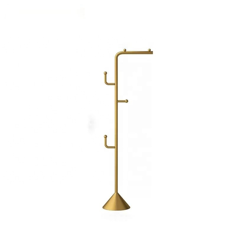 Nordic Gold Bedroom Home Multi Functional Floor Standing Hat Clothes Hanging Coat Rack Stand