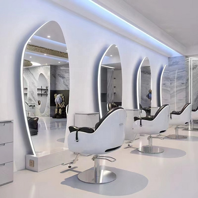 Hongji Hair Salon Stations Mirror Barber Salon Furniture Barber Makeup Salon Mirror With LED