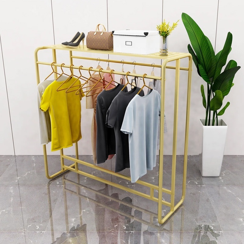 Custom Oem Clothes Display Racks Indoor Gold Underwear T Shirt Tie Display Rack For Hats