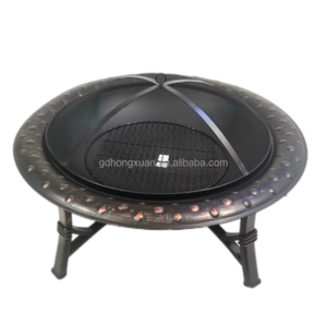 35 inch Outdoor campfire stove heavy duty fire pit garden beach bonfire furnace stable mesh fire screen and wood grate fire bowl