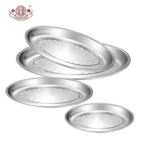 New arrival dinner plate stainless steel 410/201 serving oval tray