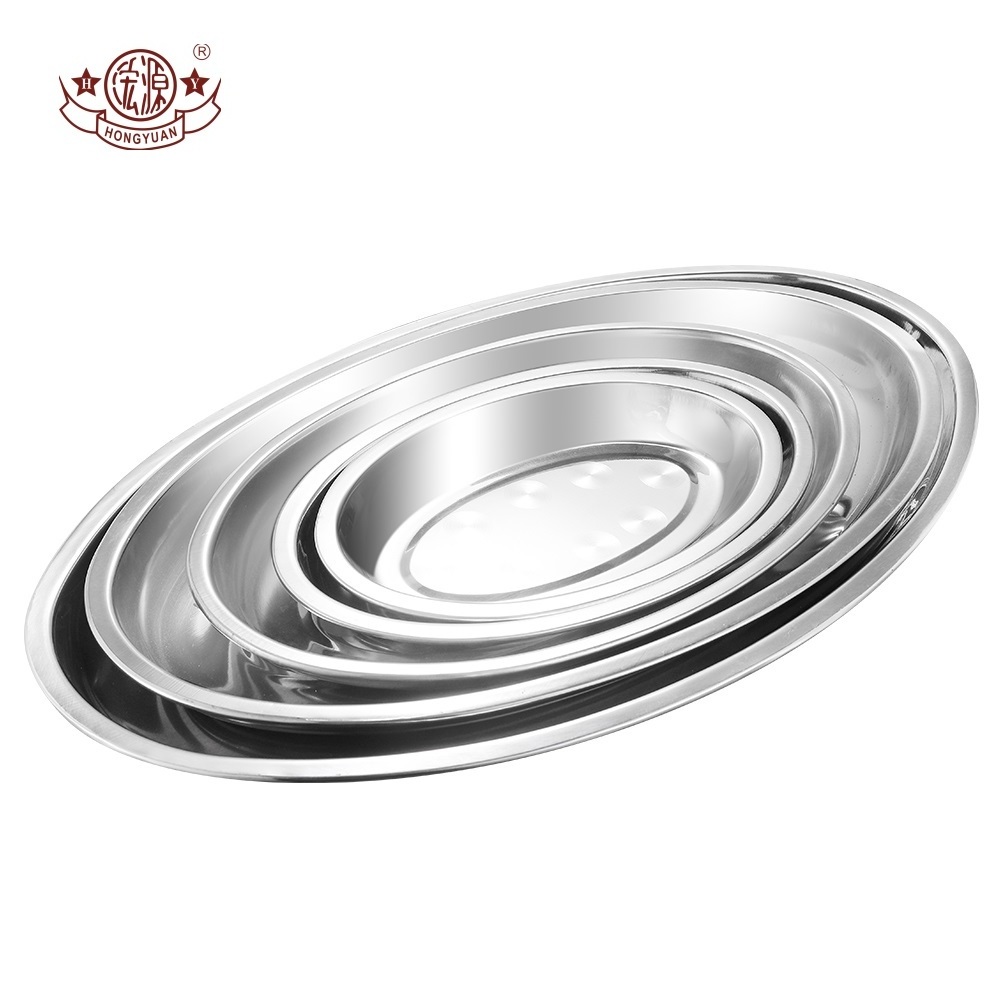 New arrival dinner plate stainless steel 410/201 serving oval tray