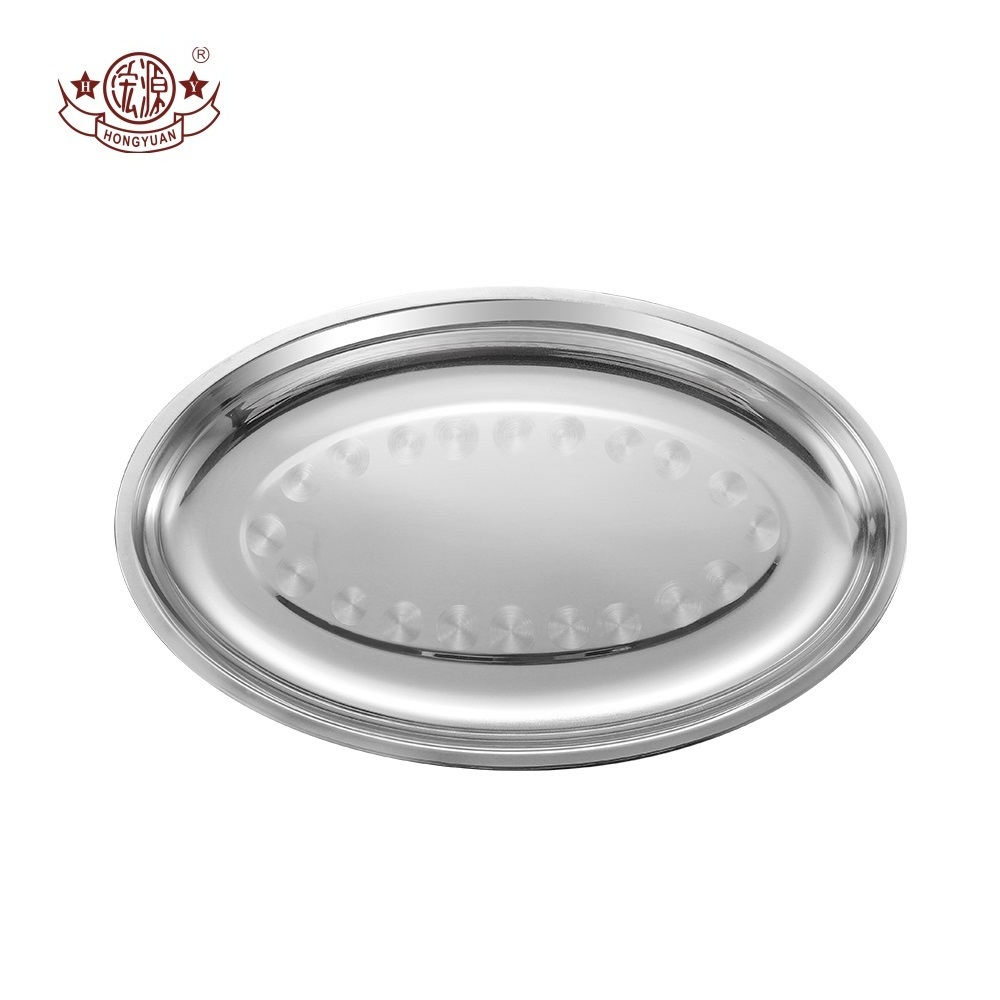 New arrival dinner plate stainless steel 410/201 serving oval tray