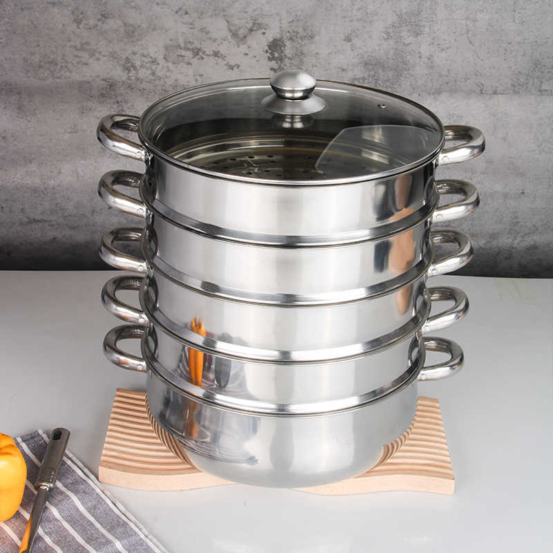 Factory Steamer Pot Multi Layers Stainless Steel Dumplings Seafood Rice Cooking Food Steamer For Sale