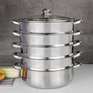 Factory Steamer Pot Multi Layers Stainless Steel Dumplings Seafood Rice Cooking Food Steamer For Sale