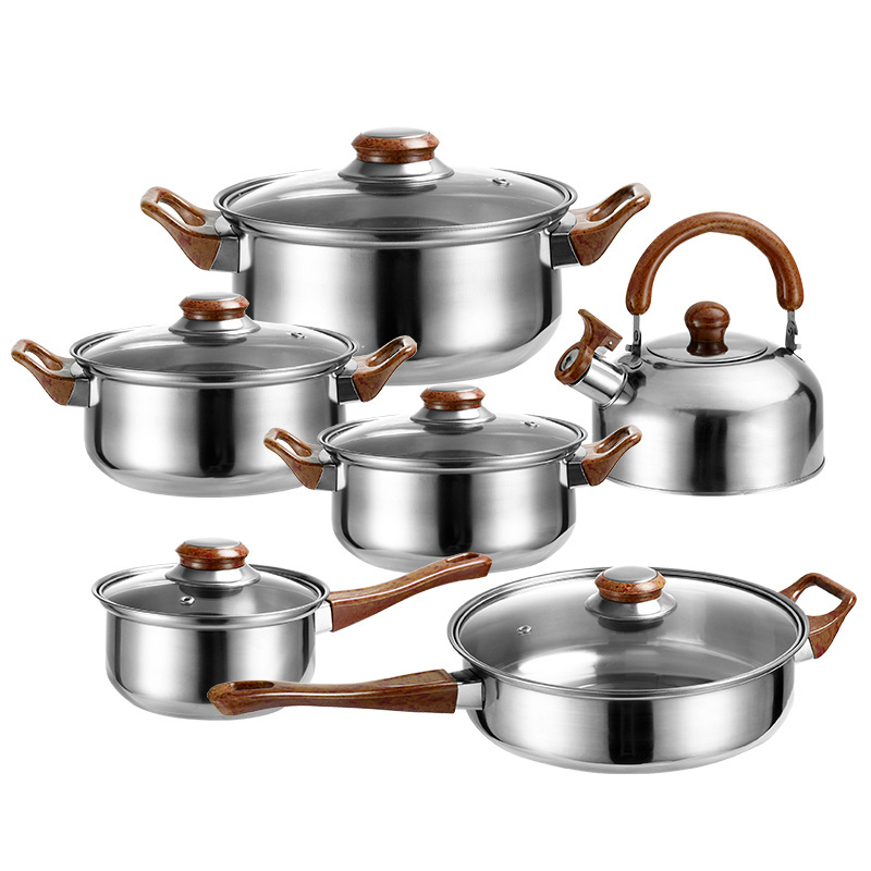 Hongyuan Cooking Pot Kitchenware Stainless Steel Casserole Nonstick Cookware Set Cooking Pot And Pans Set