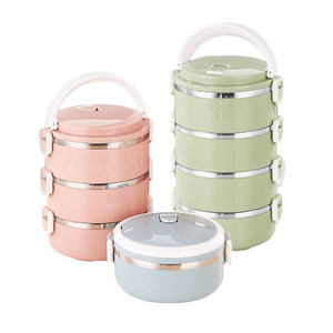 Colorful design layered heat preservation leakproof stainless steel kid lunch box steel lunchbox