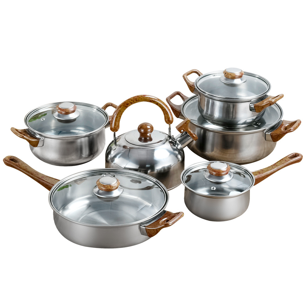 Hongyuan Cooking Pot Kitchenware Stainless Steel Casserole Nonstick Cookware Set Cooking Pot And Pans Set