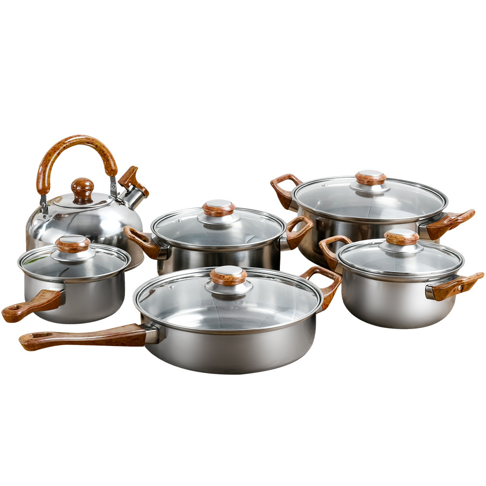 Hongyuan Cooking Pot Kitchenware Stainless Steel Casserole Nonstick Cookware Set Cooking Pot And Pans Set