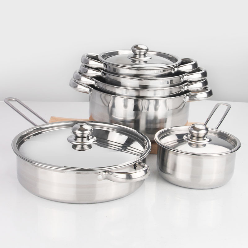 High Quality 12Pcs Stainless Steel Cookware Set Frying Pan Cooking Pot Sets Cookware Wholesale