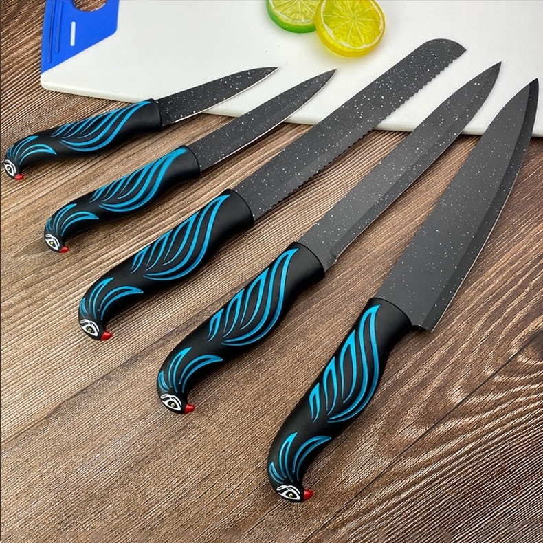 Feixiong New Product Ideas 2023 Wholesale 6PCS Stainless Steel Kitchen Knife Set Gift Box Meat Cleaver Home Kitchen Chef Knives