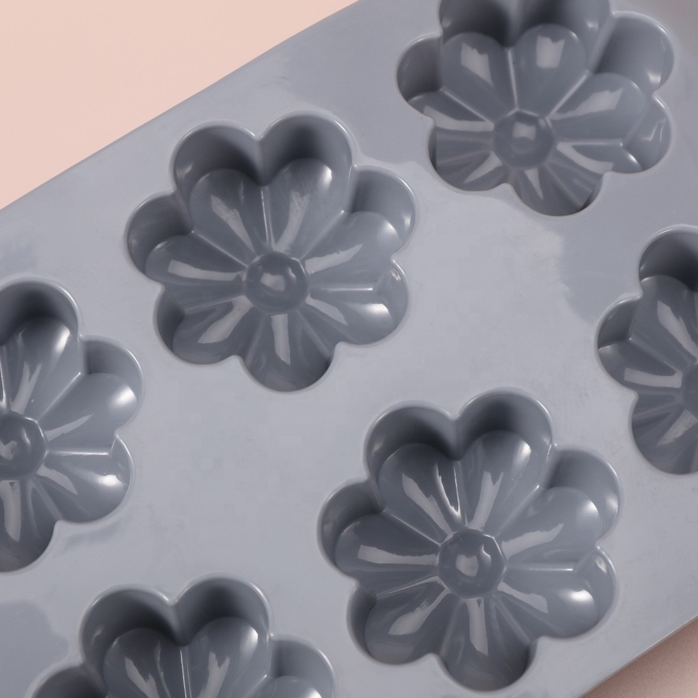 Factory Wholesale 6 Cavities Flower Silicone Baking Molds Muffin Cupcake Silicone Moulds Diy Decorative Baking Tray