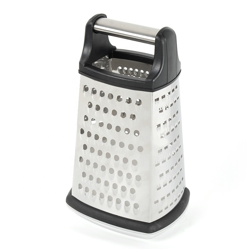 Professional Dishwasher Safe Cheese Grater Stainless Steel 4 Sides Perfect Box Grater For Parmesan Cheese Vegetables Ginger