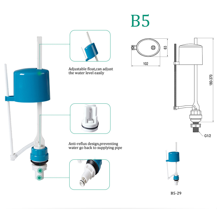 HTD Cistern Dual Flush Mechanism for Toilet Repair Flush Valve Replacement