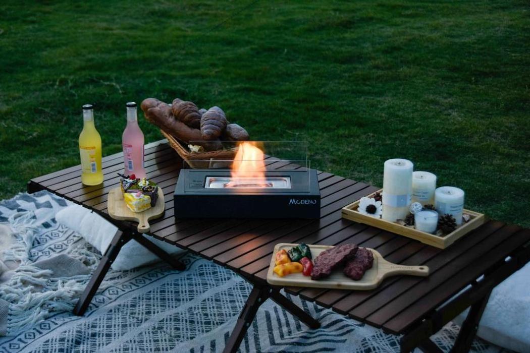 Table Bio Ethanol Fuel Oval Alcohol Fireplace Gel Insert Unique Design for Dinning Tabletop FirePit Outdoor Metal FirePit Portab