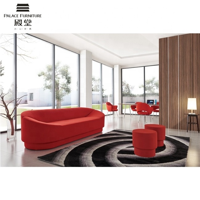 luxury sofa S shape red modern furniture  lounge long sofa