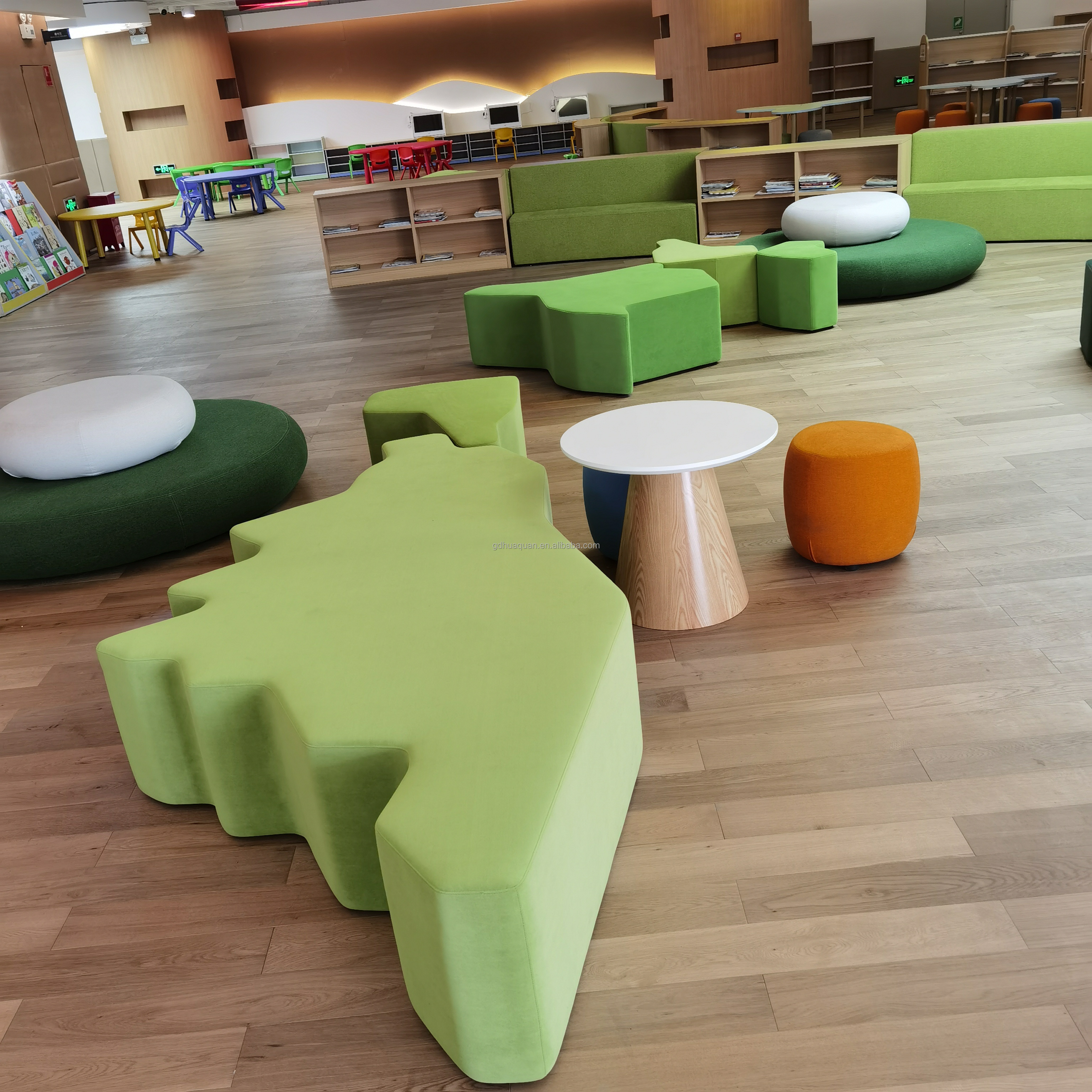 Modem Tables And Chair Stool Sofa Used School Library Furniture Reading Learning Waiting Area Solution